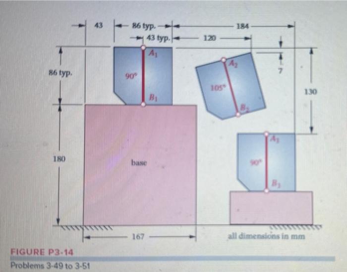 Solved 3-49 Design a fourbar linkage to move the object in | Chegg.com