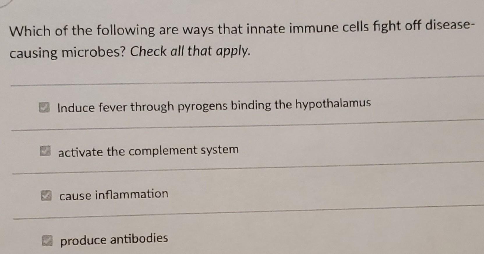 Solved Which of the following are ways that innate immune | Chegg.com