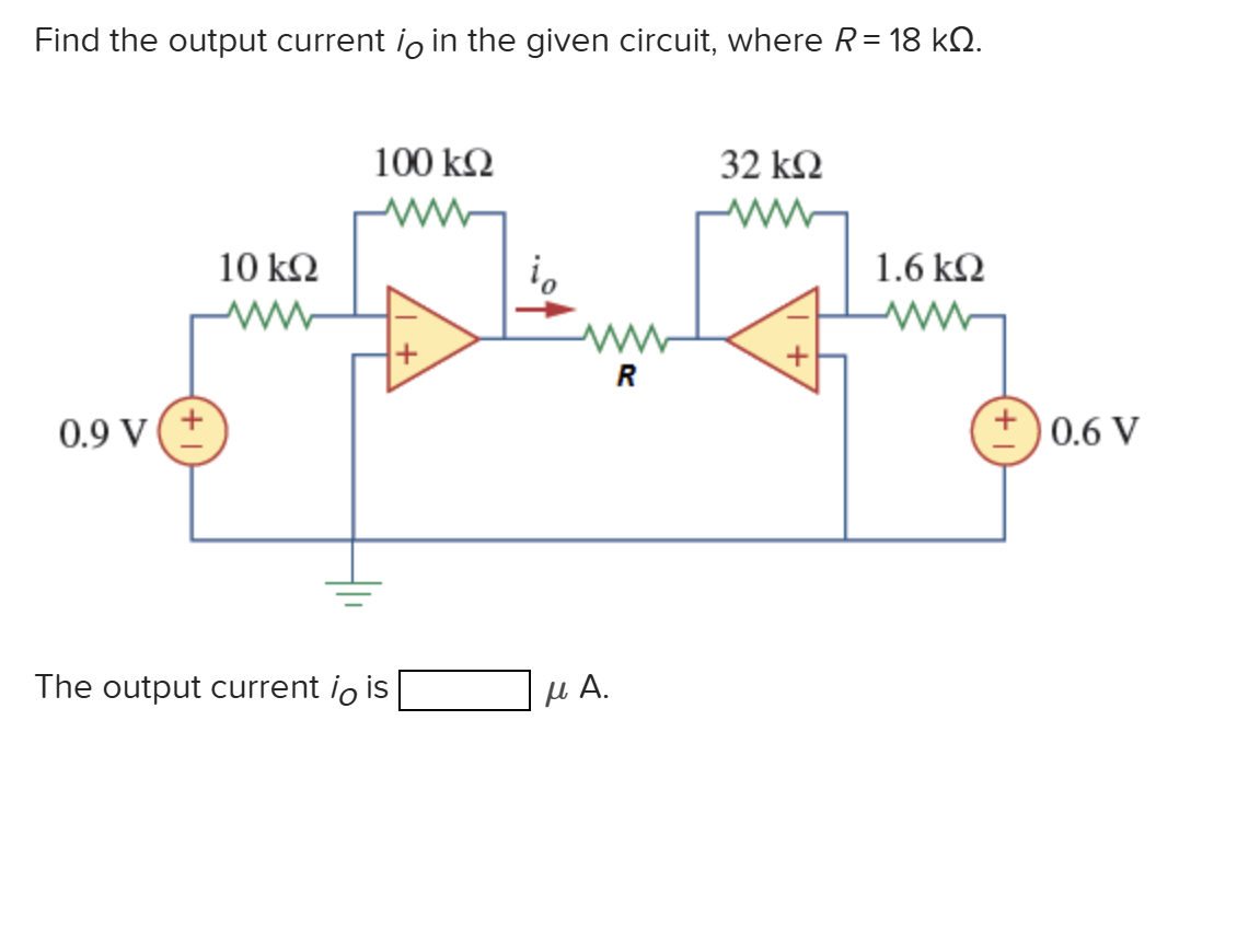 Solved Find the output current iO in ﻿the given circuit, | Chegg.com