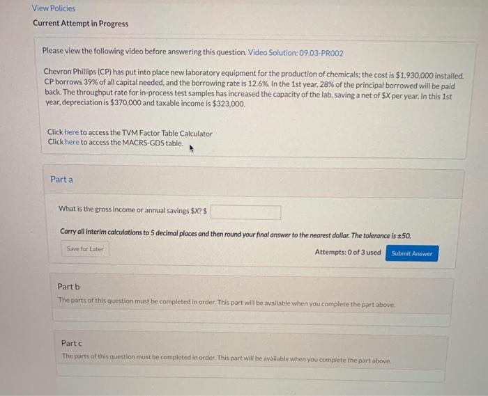 Solved View Policies Current Attempt in Progress Please view | Chegg.com