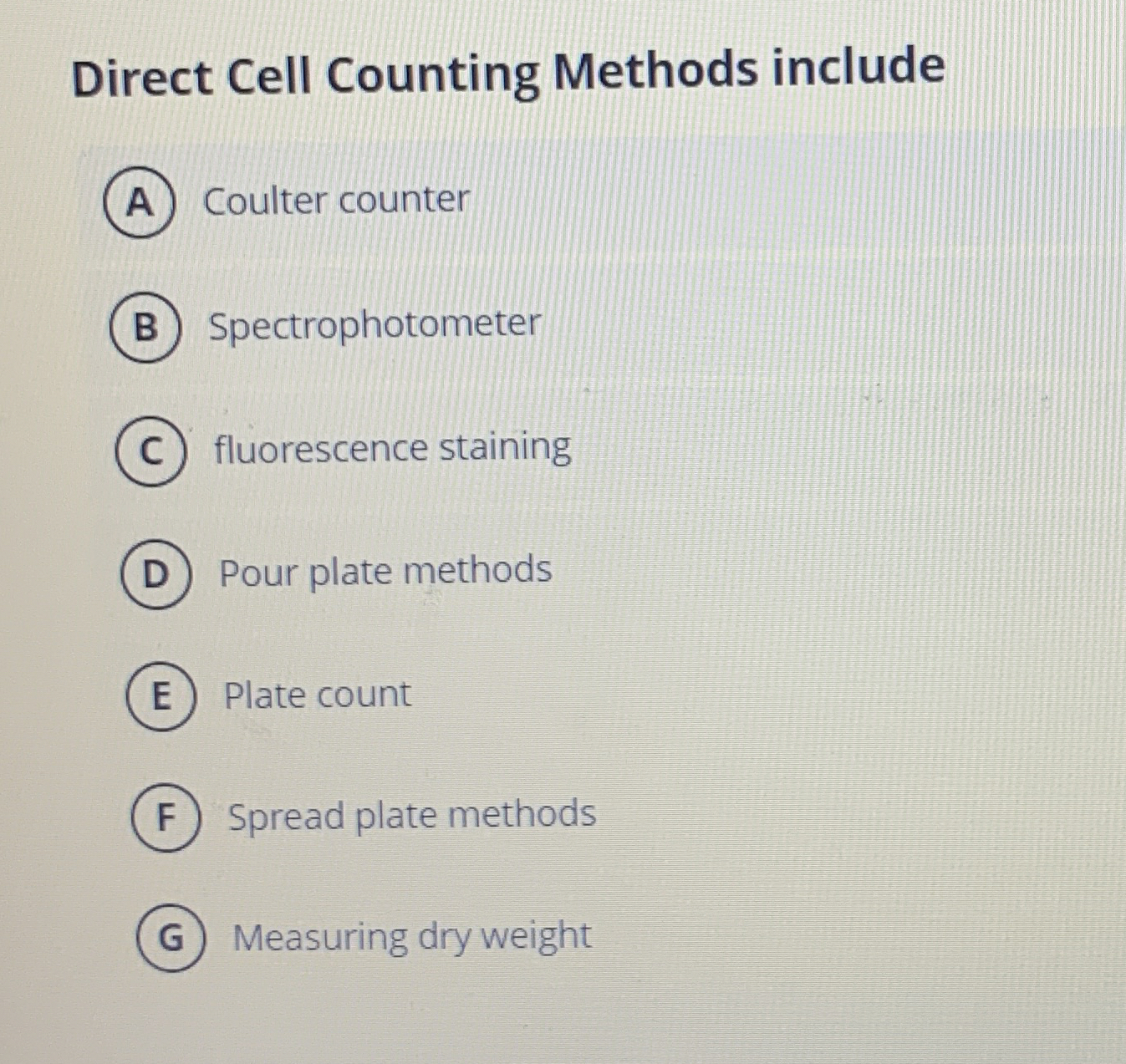 Solved direct cell counting methods includecoulter chegg
