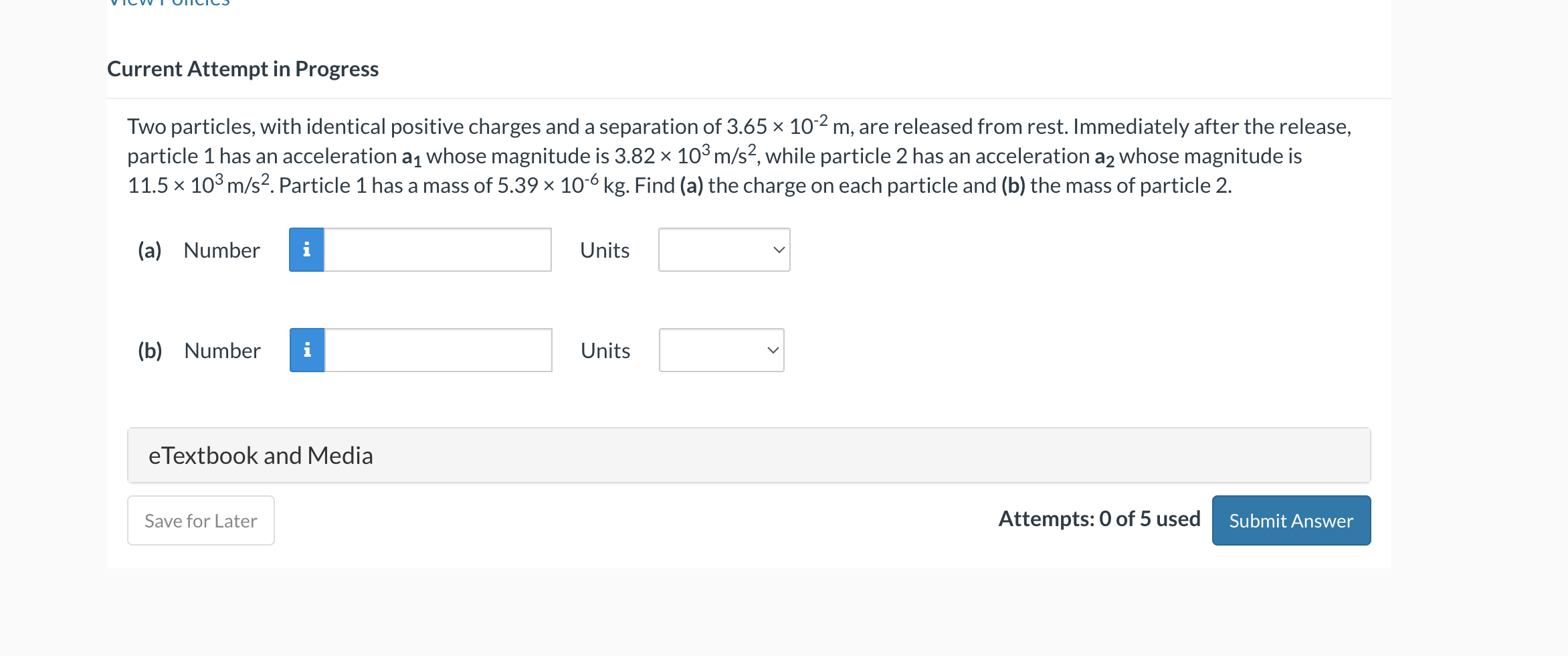 Solved Two Particles, With Identical Positive Charges And A | Chegg.com