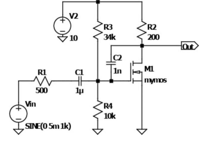 Solved This circuit uses an n-type MOSFET with parameters of | Chegg.com