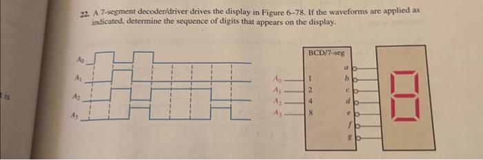 22. A 7-segment decoder/driver drives the display in | Chegg.com