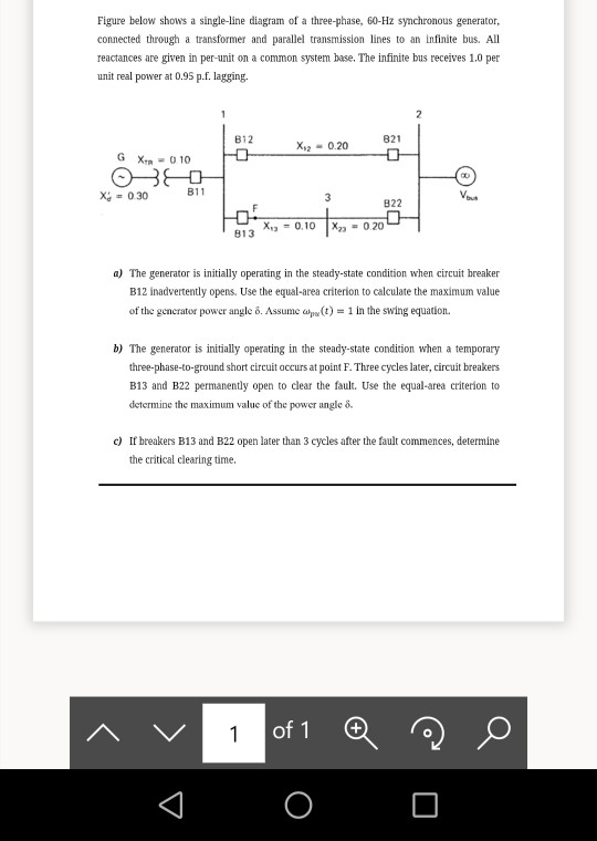 Solved Figure Below Shows A Single-line Diagram Of A | Chegg.com