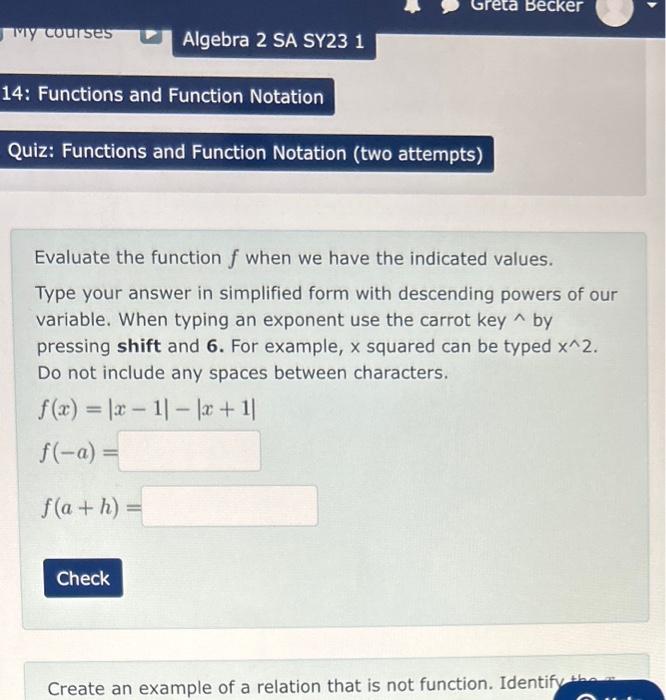 Solved Evaluate the function f when we have the indicated | Chegg.com