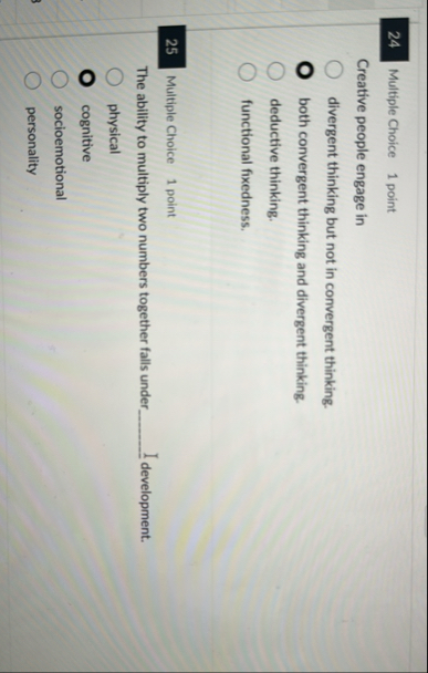 Solved 24 Multiple Choice 1 pointCreative people engage | Chegg.com