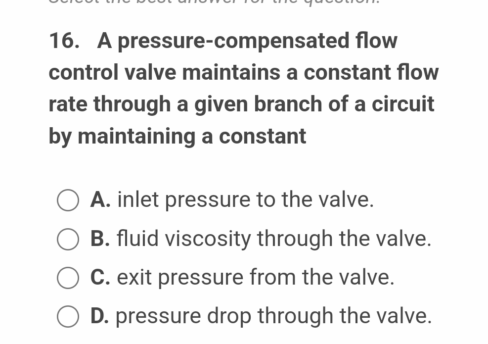 A flow control valve maintains a