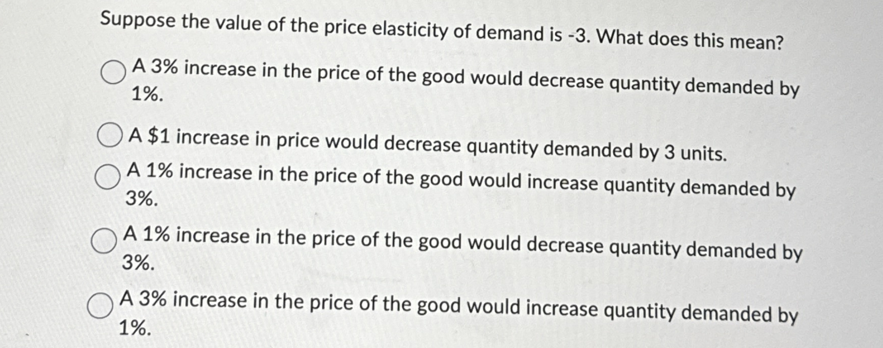 Suppose the value of the price elasticity of demand | Chegg.com