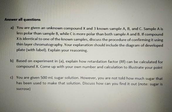 Solved Answer all questions a) You are given an unknown | Chegg.com