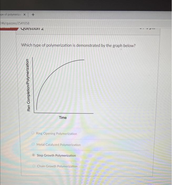 Solved Which type of polymerization is demonstrated by the | Chegg.com
