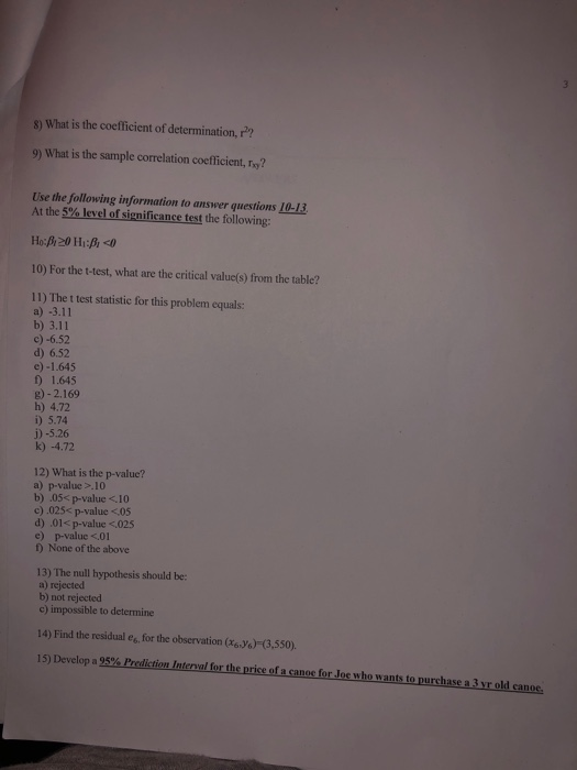 Solved Use the following information to answer questions | Chegg.com