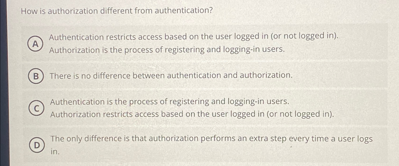 Solved How is authorization different from | Chegg.com