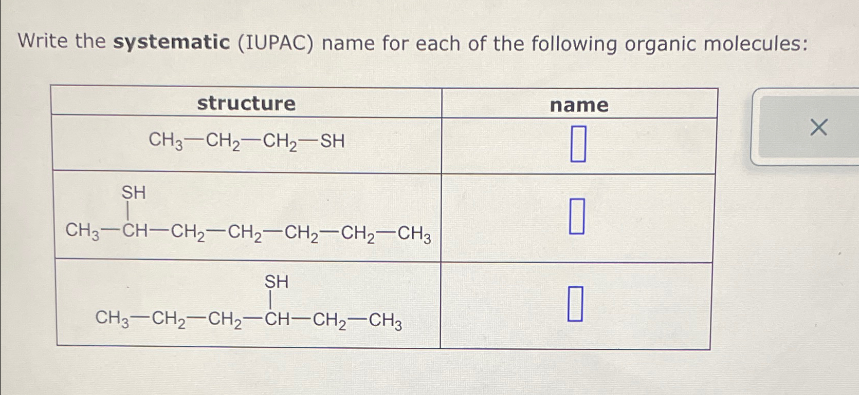 Solved Write the systematic (IUPAC) ﻿name for each of the | Chegg.com