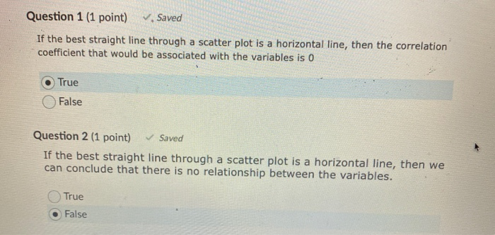 Solved Question 3 (1 point) . Saved If two variables have | Chegg.com
