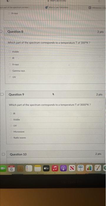 Solved Which part of the spectrum corresponds to a | Chegg.com