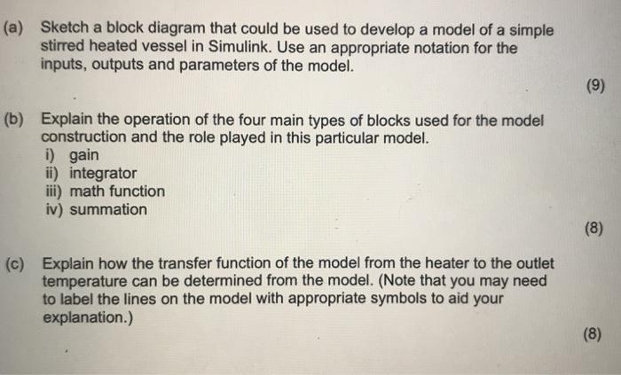 Solved (a) Sketch a block diagram that could be used to | Chegg.com
