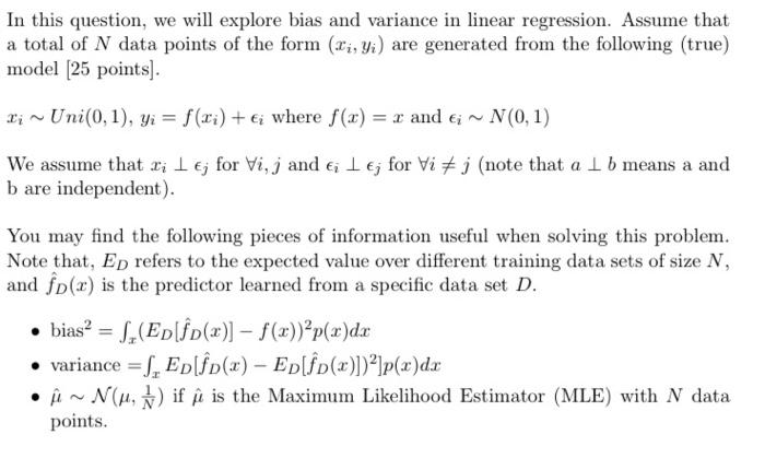In This Question, We Will Explore Bias And Variance | Chegg.com