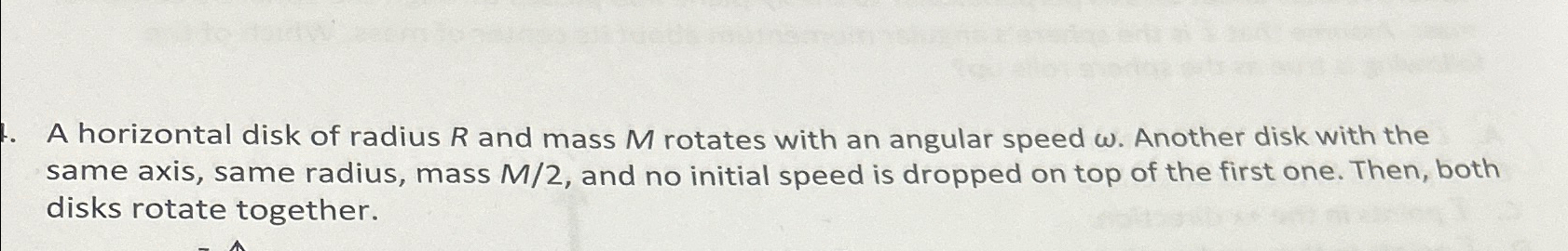 Solved A horizontal disk of radius R ﻿and mass M ﻿rotates | Chegg.com
