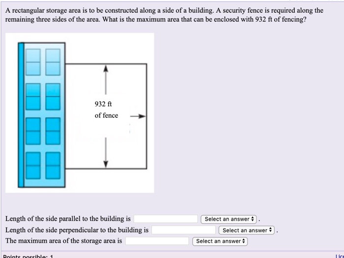 Solved A Rectangular Storage Area Is To Be Constructed Along | Chegg.com