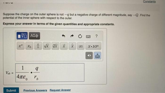 Solved A Metal Sphere With Radius Ra Is Supported On An | Chegg.com