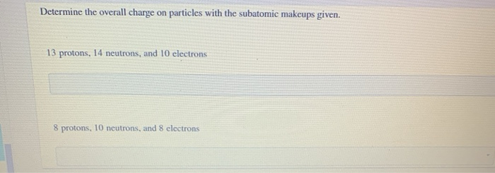 Solved Determine the overall charge on particles with the | Chegg.com