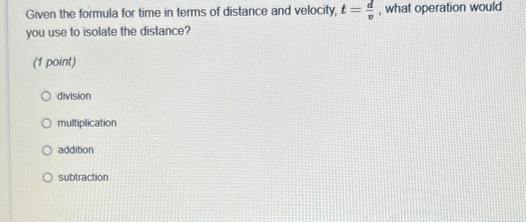 Solved Given the formula for time in terms of distance and | Chegg.com