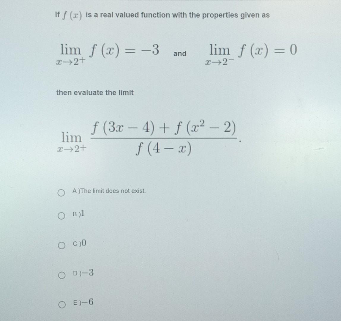 Solved If f(x) is a real valued function with the properties | Chegg.com