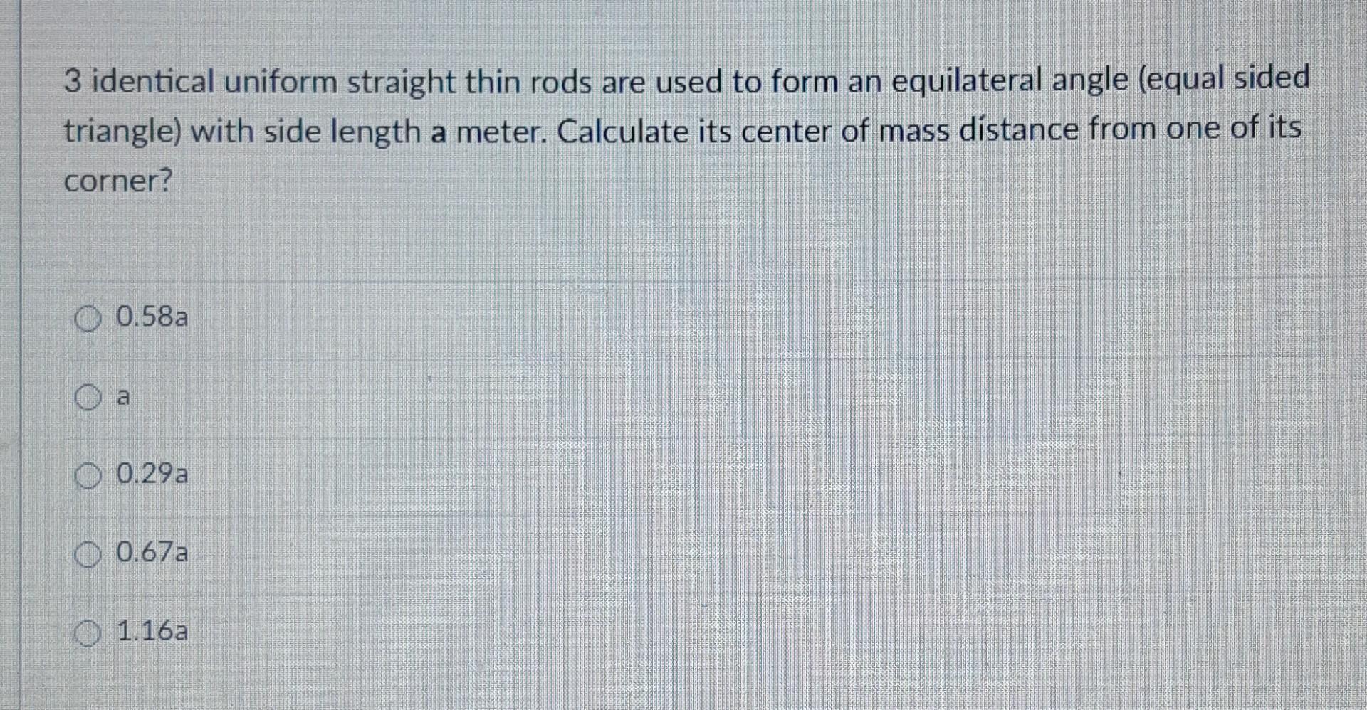Solved 3 identical uniform straight thin rods are used to | Chegg.com