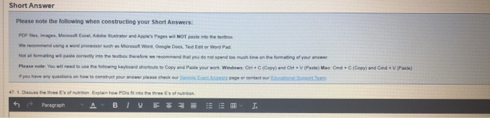 Solved Short Answer Please note the following when | Chegg.com