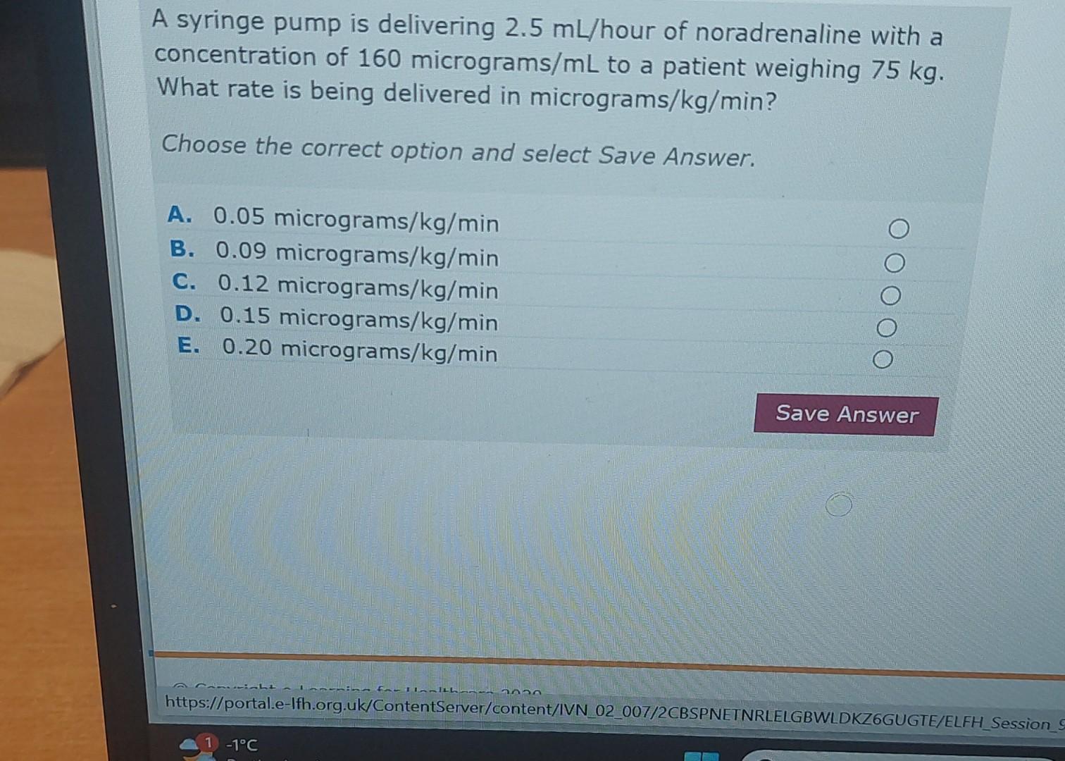 solved-a-syringe-pump-is-delivering-2-5-ml-hour-of-chegg