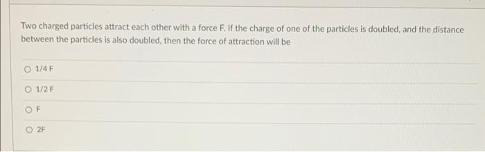 Solved Two Charged Particles Attract Each Other With A Force | Chegg.com