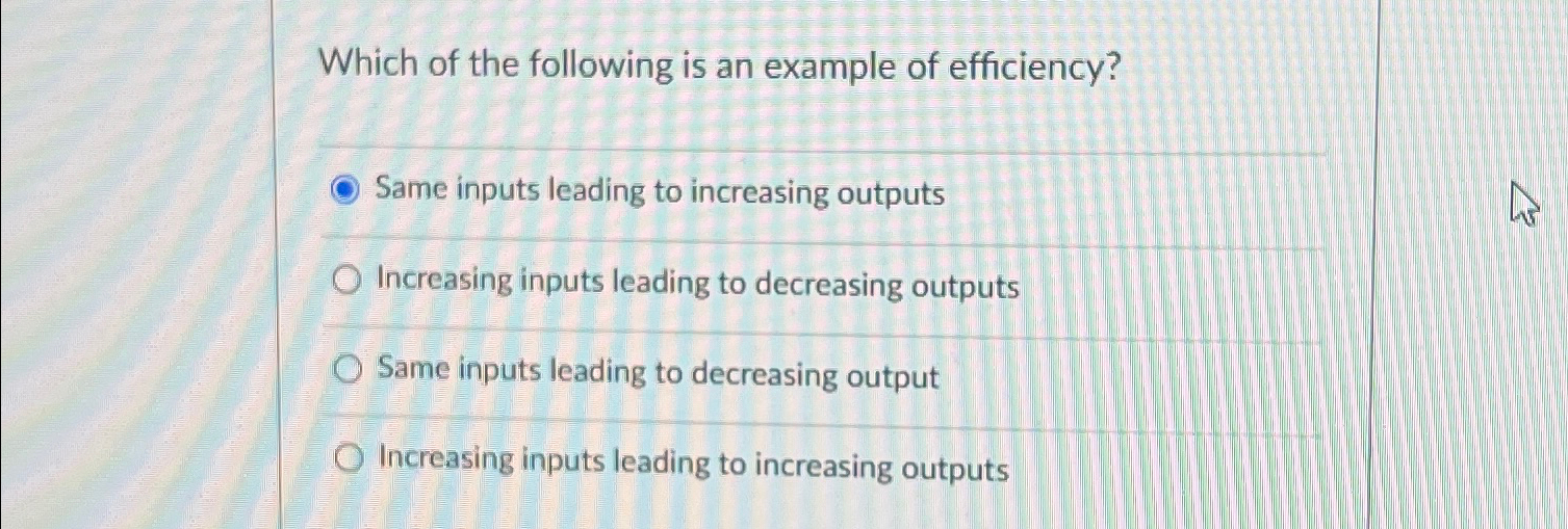 Solved Which of the following is an example of | Chegg.com