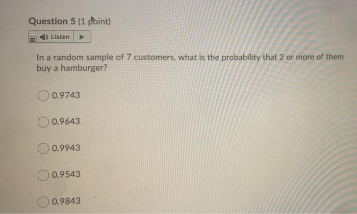 Solved The first five questions (1 to 5) refer to the | Chegg.com