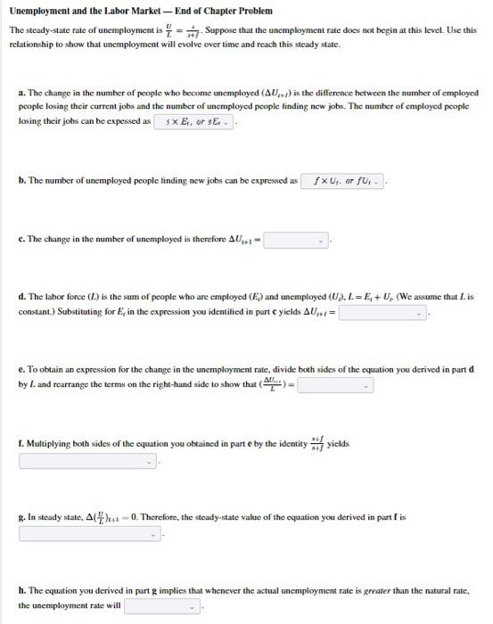Solved Unemployment And The Labor Market - End Or Chapter | Chegg.com