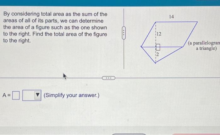 Solved By considering total area as the sum of the areas of | Chegg.com