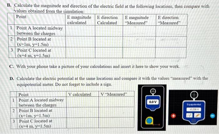 Solved B. Calculate The Magnitude And Direction Of The | Chegg.com