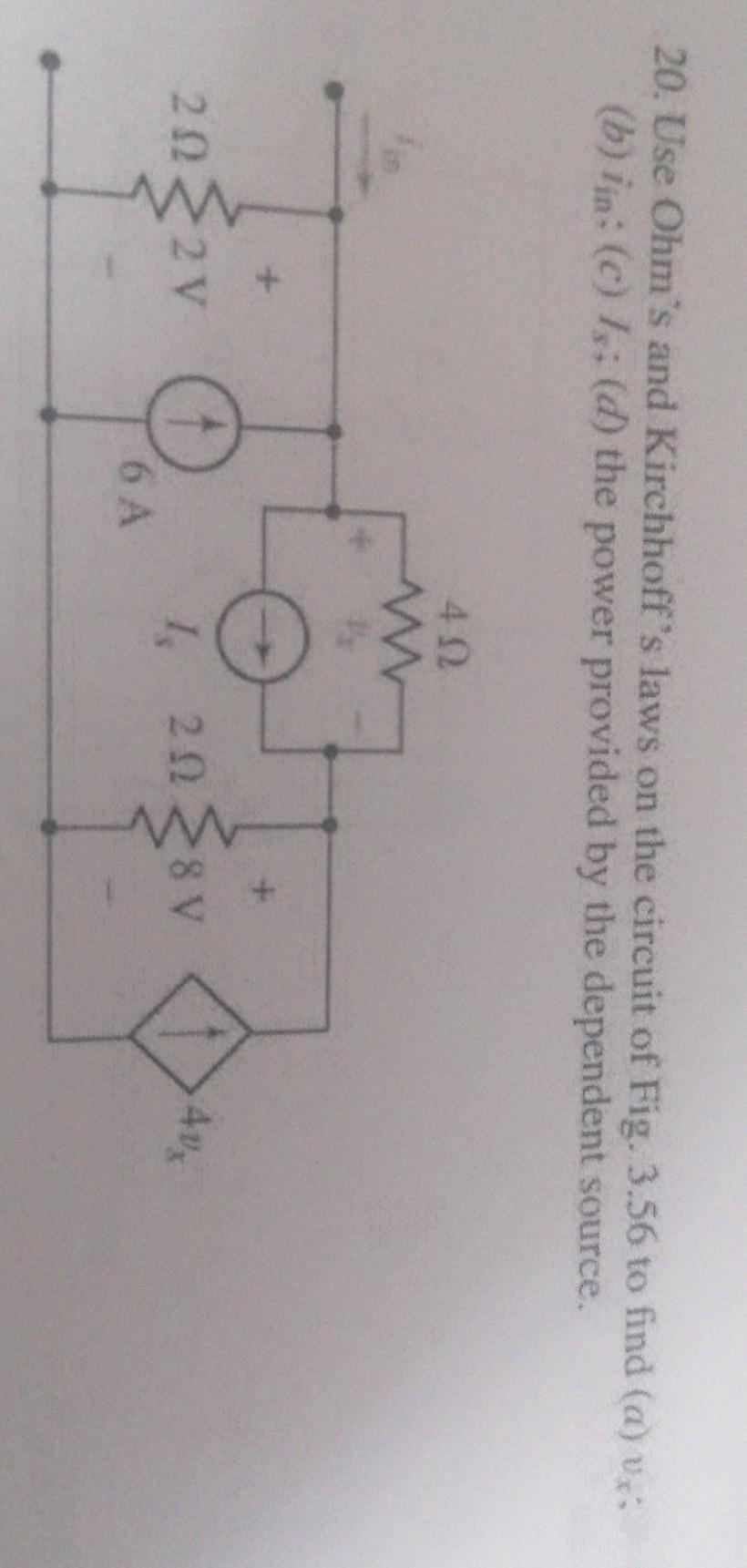 Solved 20. Use Ohm's And Kirchhoff's Laws On The Circuit Of | Chegg.com