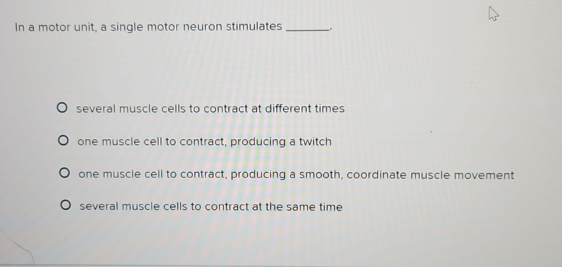 Solved In a motor unit, a single motor neuron | Chegg.com