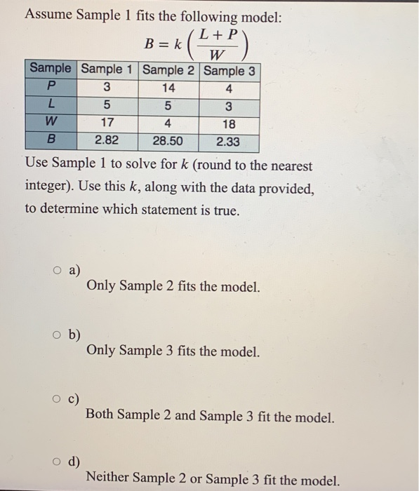 Solved (# Assume Sample 1 Fits The Following Model: L + P B= | Chegg.com