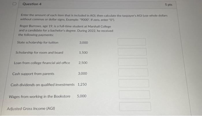 Solved Enter the amount of each item that is included in Chegg