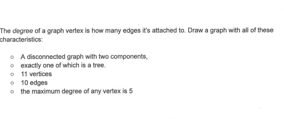 Solved The degree of a graph vertex is how many edges it's | Chegg.com