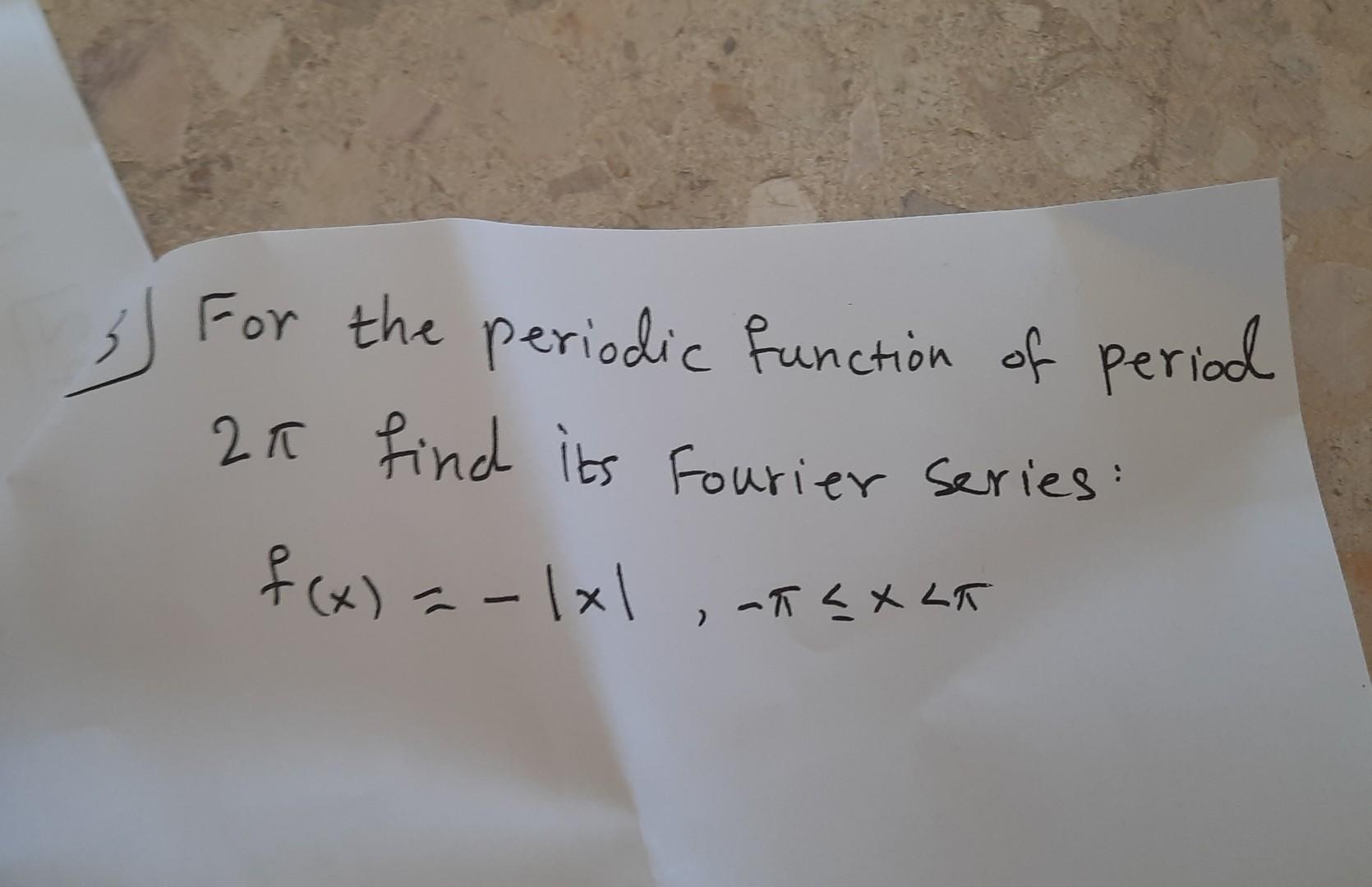 Solved For the periodic function of period 2π find its | Chegg.com