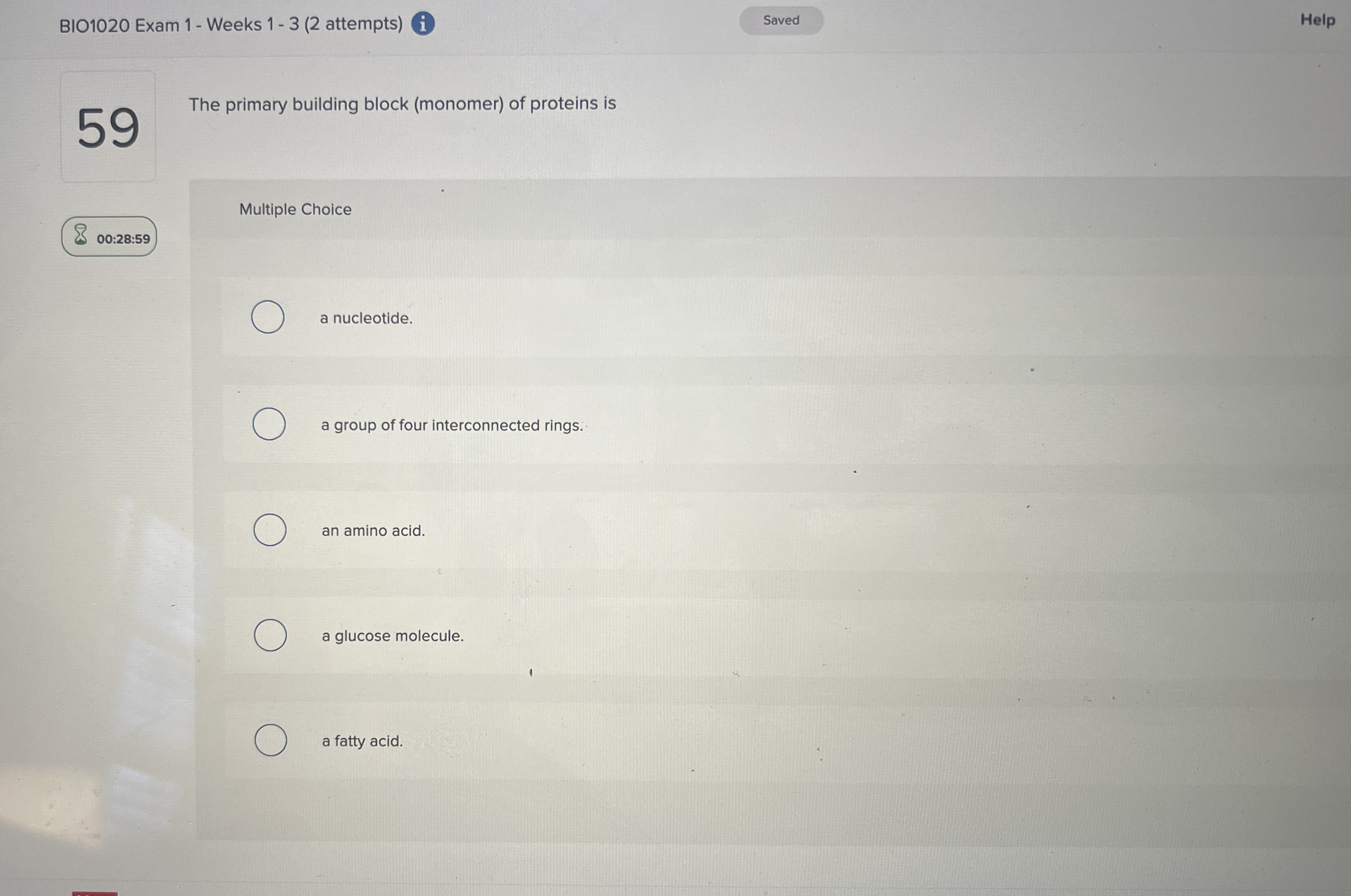Solved BIO1020 ﻿Exam 1 ﻿Weeks 1 3 (2