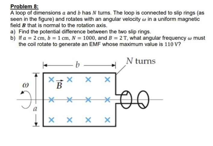 Solved Problem 8: A Loop Of Dimensions A And B Has N Turns. | Chegg.com