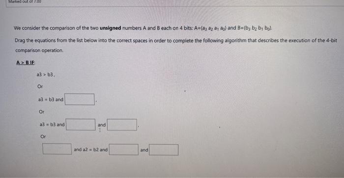 Solved We consider the comparison of the two unsigned | Chegg.com