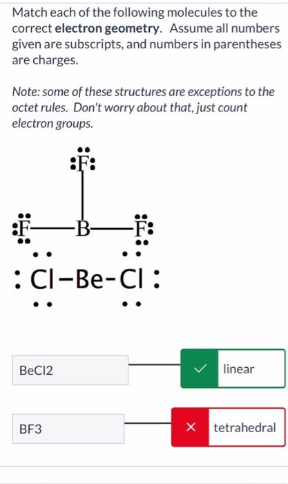 Solved Match each of the following molecules to the correct | Chegg.com