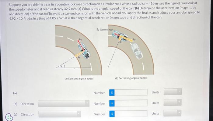Solved Suppose you are driving a car in a counterclockwise | Chegg.com