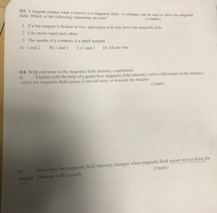 Solved Q3: A magnet creates what is known as a magnetic | Chegg.com