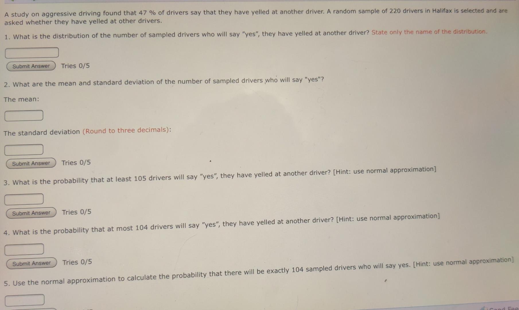 Solved A study on aggressive driving found that 47 % of | Chegg.com